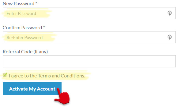 Accounting4Me Register Password
