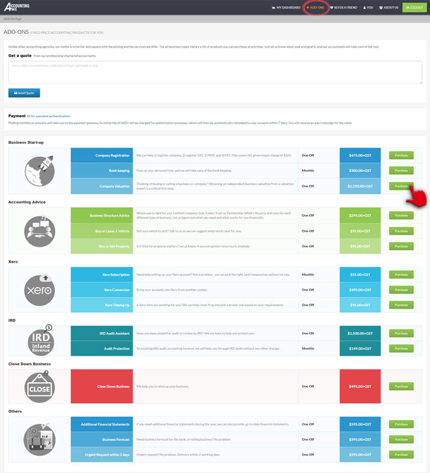 Accounting4Me Additional Products & Services